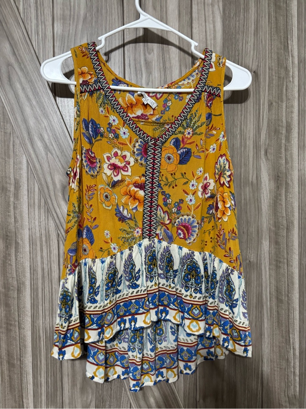Patrons of Peace Floral Ruffle Tank Top - Women